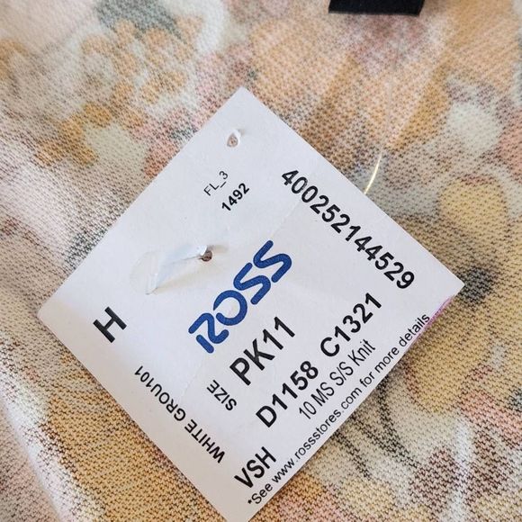 AUW Orange and Pink Floral Wrap Top Small  (3668) - Picture 4 of 6